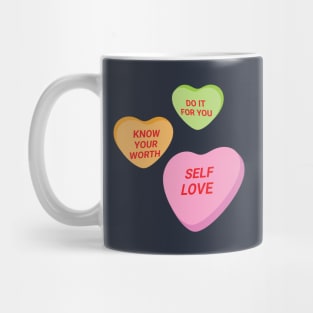 Valentines Day Self Love Candy Hearts Mug